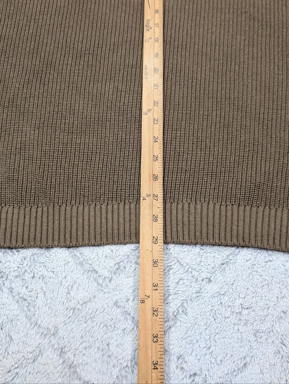 Grayers Sweater Mens XL Brown Green Shaker Stitch Knit Cotton Crewneck Casual